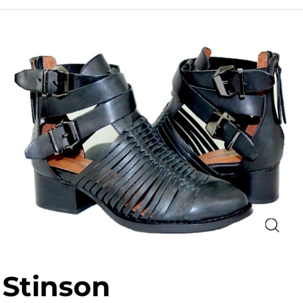 Jeffrey Campbell Stinson Black Leather Booties